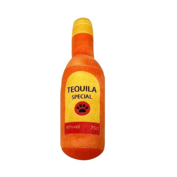Piep Pluchen Hondenspeelgoed 24 cm Alcoholflesvormig Speelgoed Zacht Pluchen Speelgoed met Geluid Interactief Hondenspeelgoed Tequila
