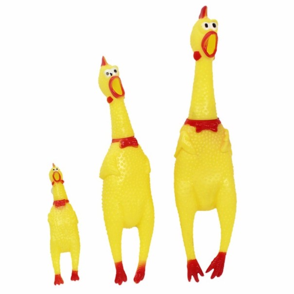 Piepende rubberen kip voor honden 30 cm