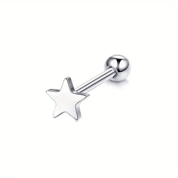 Piercing 16G 1,2 mm x 6 mm en acier inoxydable pour femmes Étoile Bijou corporel délicat pour oreille nez lèvre sourcil 1