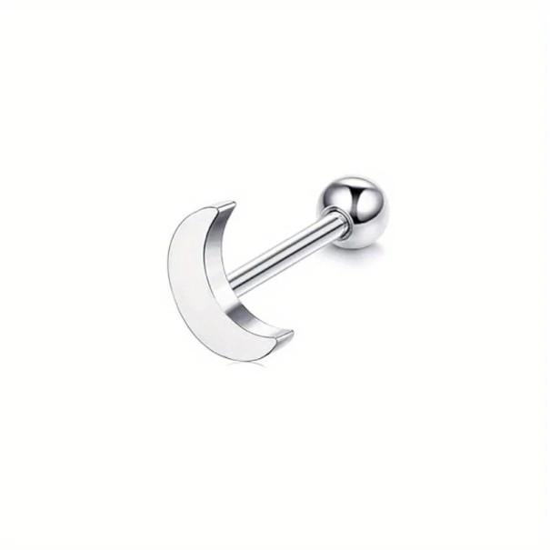 Piercing 16G 1,2 mm x 6 mm en acier inoxydable pour femmes Lune Bijou corporel délicat pour oreille nez lèvre sourcil 1