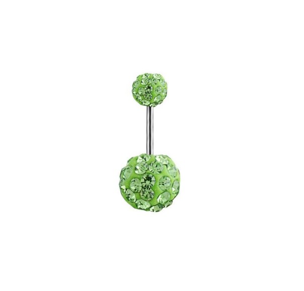 Piercing brilhante para o umbigo verde