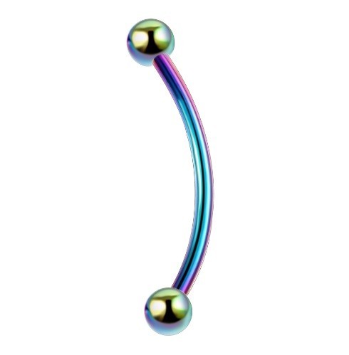 Piercing curvo per lingua J2582 multicolore 14 mm