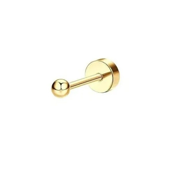Piercing dorato a pallina 6 x 5 x 0,8 mm Acciaio chirurgico Piercing minimalista liscio con estremità rotonda per un uso quotidiano 1