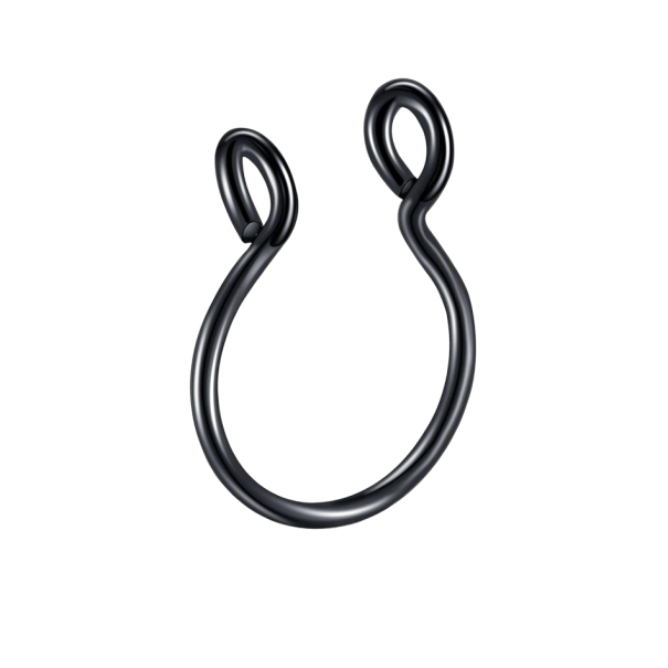 Piercing falso de nariz em forma de argola preto