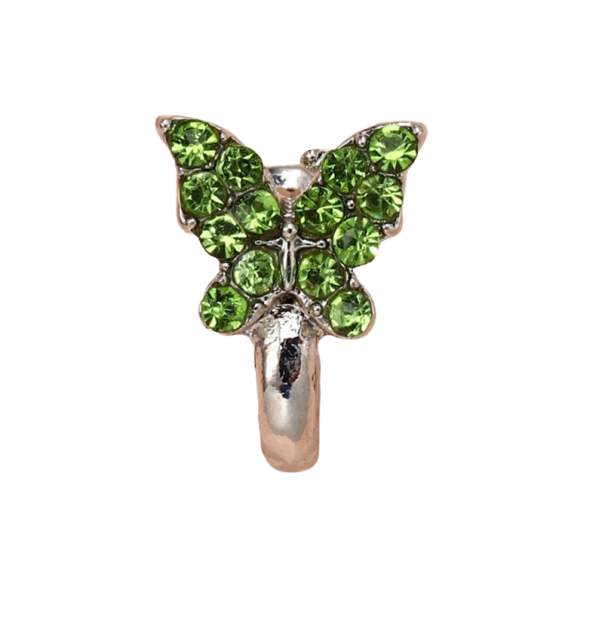 Piercing nas fals fluture N915 verde