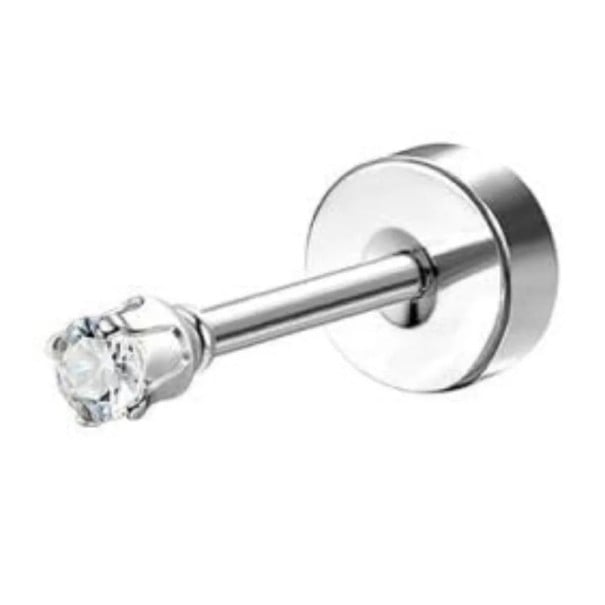 Piercing náušnice diamant malá velikost 0,8 mm x 6 mm x 10 mm z chirurgické nerezové oceli pro citlivé uši 1