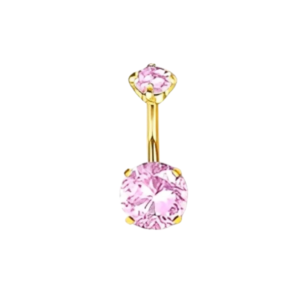 Piercing z chirurgické nerezové oceli Syntetické diamanty Elegantní třpytivý tělový šperk do ucha nosu rtu růžová