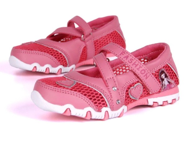 Pige-sandaler med prinsessemotiv mørkerosa 33