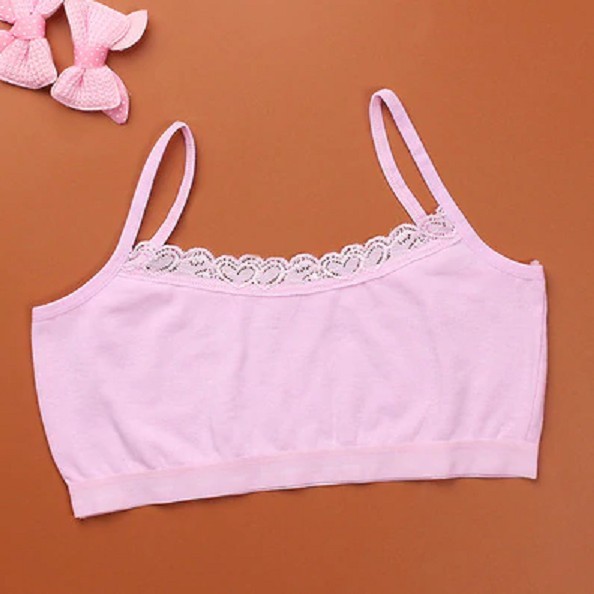 Piger-bh med smalle stropper rosa