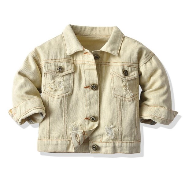 Piger denimjakke L1870 beige 6-9 måneder