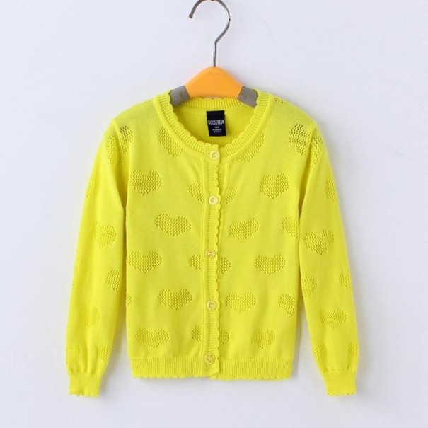 Piger sweater med knapper L597 gul 5