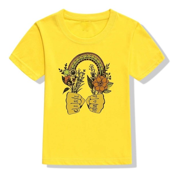 Piger T-shirt B1613 gul 6-12 måneder
