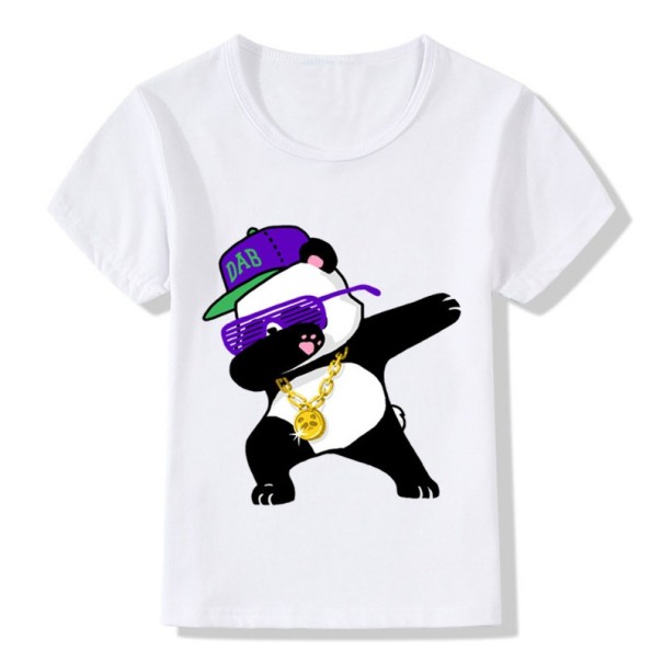 Piger T-shirt - dyr med kasket J623 4 panda