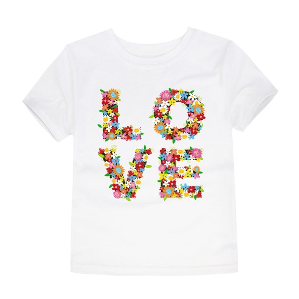 Piger T-shirt LOVE J3289 hvid 4