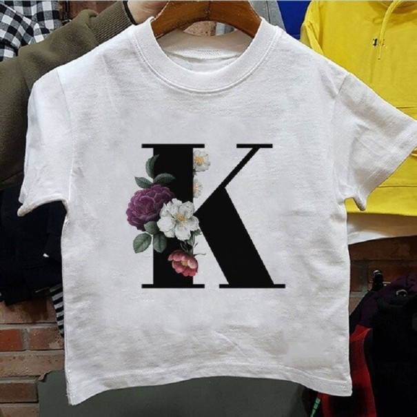 Piger T-shirt med bogstav B1428 9-12 måneder K