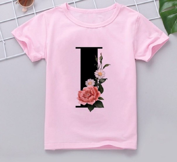 Piger T-shirt med bogstav B1564 3 I Piger T-shirt med bogstav B1564 3 I