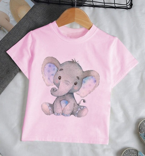 Piger T-shirt med dyr B1646 6 T Piger T-shirt med dyr B1646 6 T