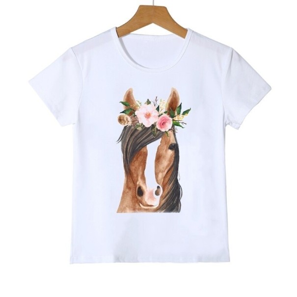 Piger T-shirt med dyr J461 8 K