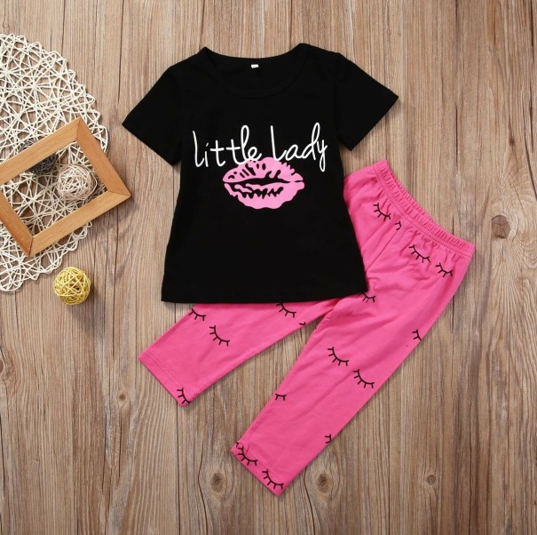 Piger T-shirt og bukser L1254 3