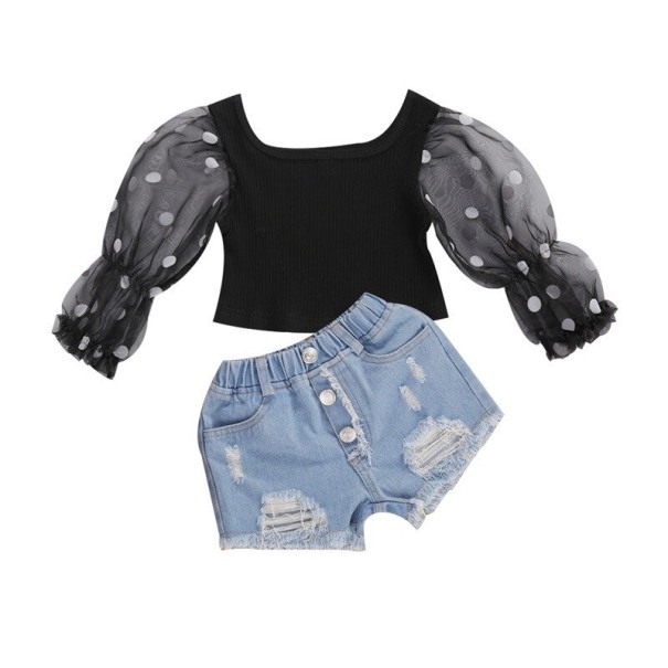 Piger T-shirt og shorts L1458 2-3 år