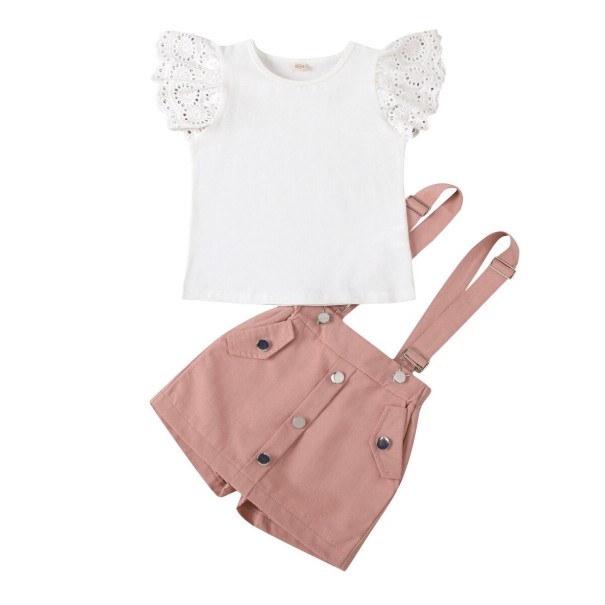Piger T-shirt og shorts med seler L1115 2
