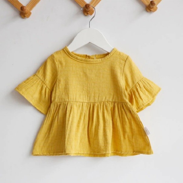Pigerbluse L1742 mørkegul 18-24 måneder
