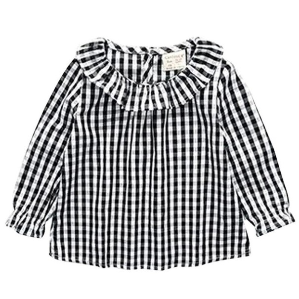 Pigerbluse L1761 sort 9-12 måneder