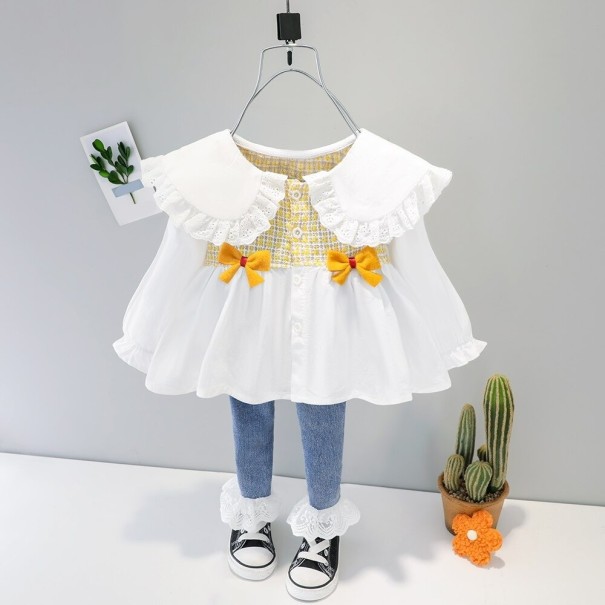 Pigerbluse og bukser L1277 gul 4