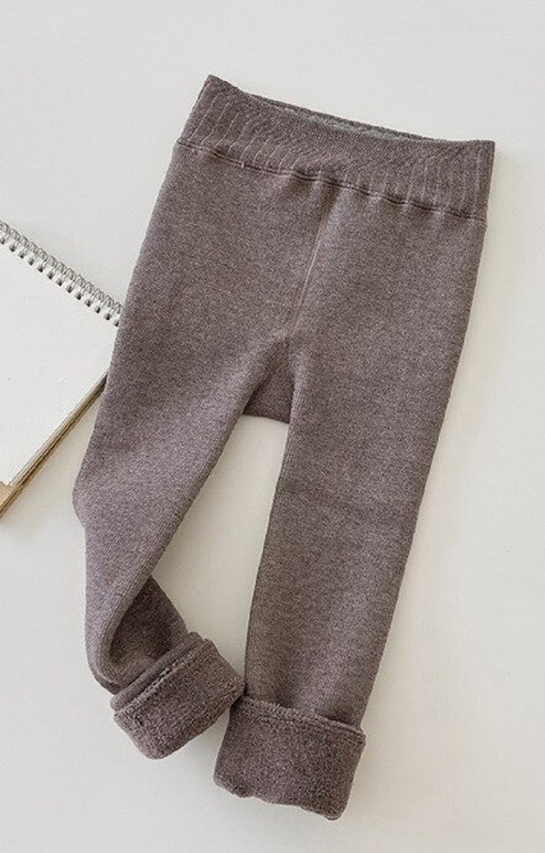 Pigerleggings T2498 kaffefarvet 3-5 år