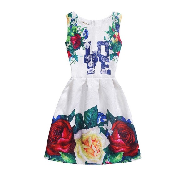 Pigernes LOVE-kjole med blomsterprint 8