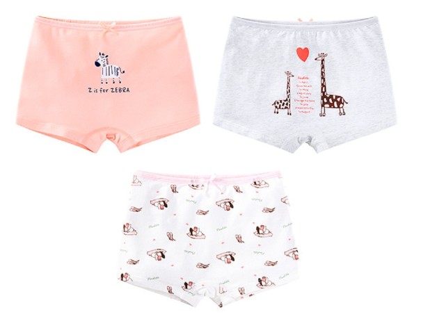 Pigershorts med dyreprint - 3 stk. 12-13 år 2