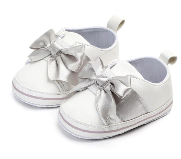 Pigersneakers med sløjfe hvid 12-18 måneder