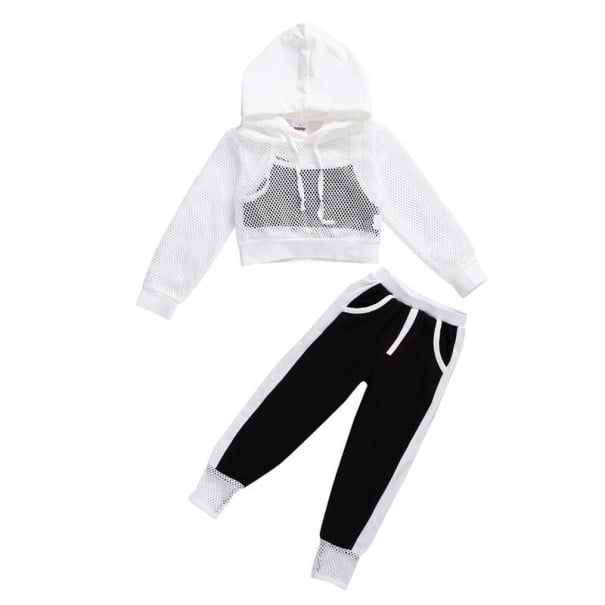 Pigersweatshirt, tanktop og bukser L1348 sort 2-3 år
