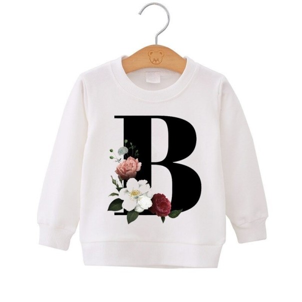 Pigesweatshirt med bogstav 8 B Pigesweatshirt med bogstav 8 B