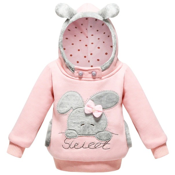 Pigesweatshirt med kanin rosa 5