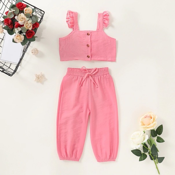 Pigetop og -bukser L1220 rosa 4