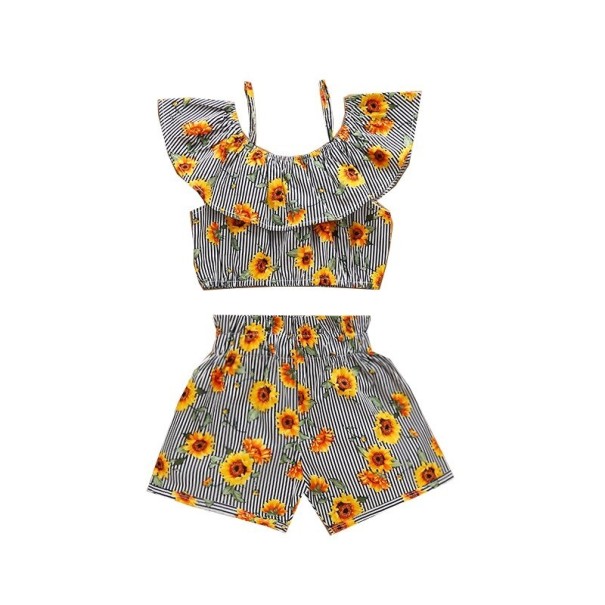 Pigetop og shorts L1202 grå 4
