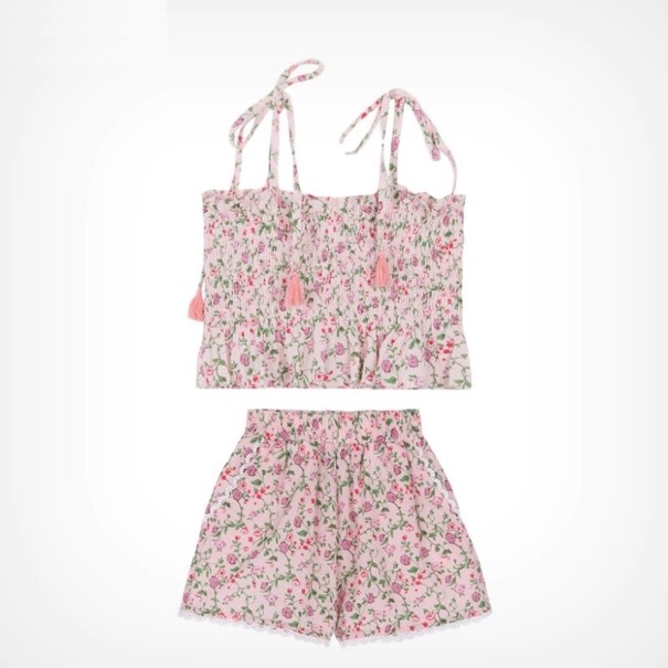 Pigetop og shorts L1446 12-18 måneder