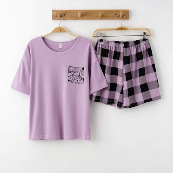 Pigiama da donna P2664 viola chiaro L