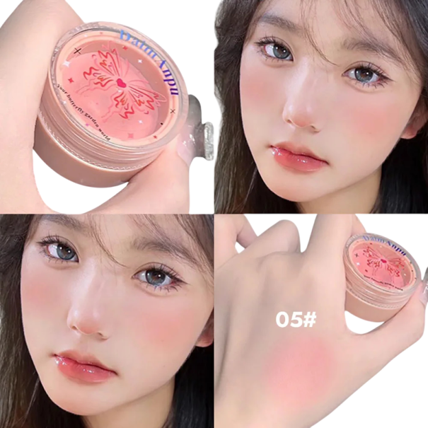 Pigmentový pudrový krém Matná dlouhotrvající tvářenka na obličej Multifunkční make-up snadné roztírání sametový efekt 5