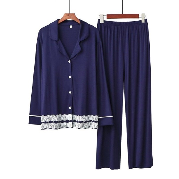Pijama de mujer P2751 azul oscuro