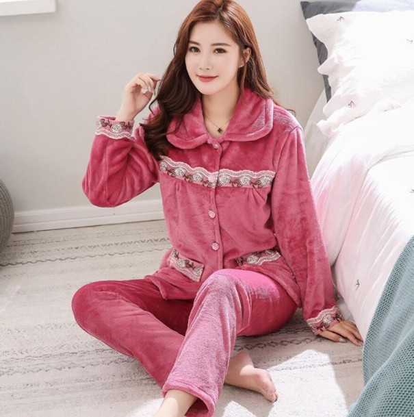 Pijama Feminino P2987 rosa escuro M