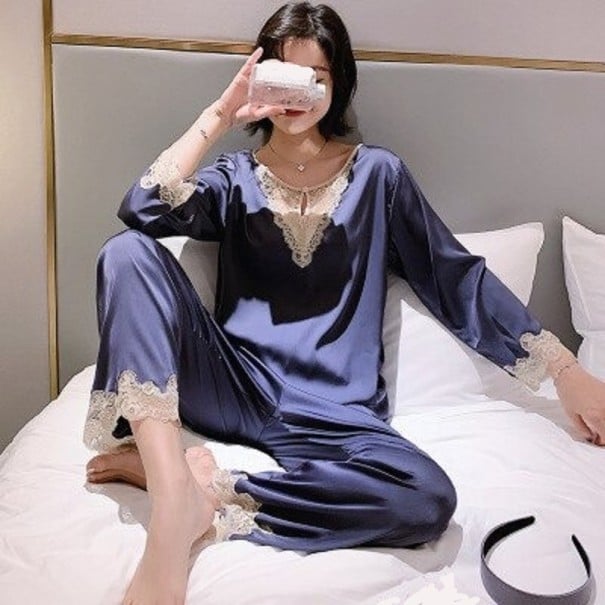 Pijama feminino P3030 azul escuro L