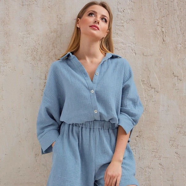 Pijamale dama P2648 albastru deschis XS