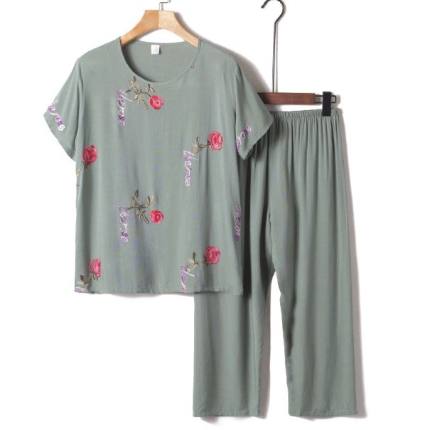 Pijamale de dama P2847 verde armată XL