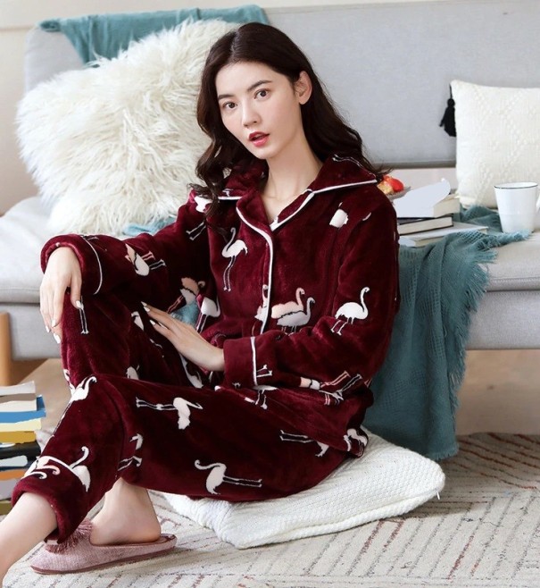 Pijamale de dama P2862 burgundy S