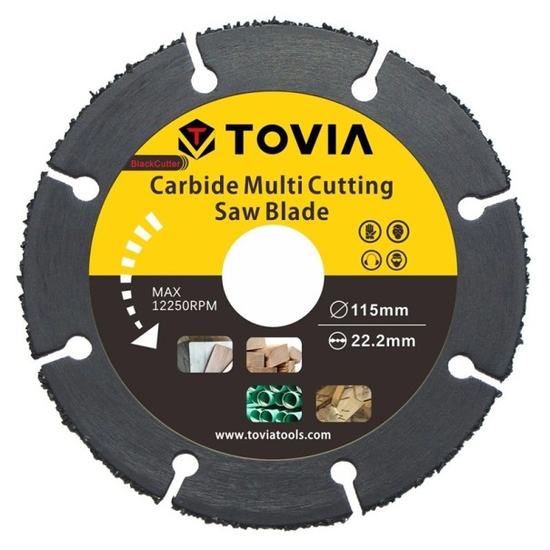 Pilový kotouč 115 mm pro úhlovou brusku Karbidový víceúčelový řezný kotouč na dřevo plasty kovy laminát PVC MDF rychlost 12500 ot/min 1