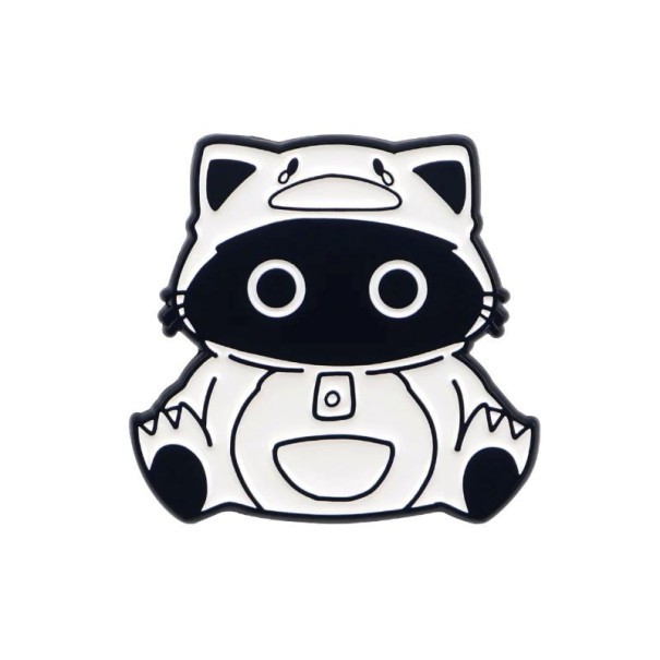 Pin de gato blanco y negro en disfraz aproximadamente 3,3 x 3,1 cm pin blanco y negro motivo animal adorable para mochila ropa accesorio 1