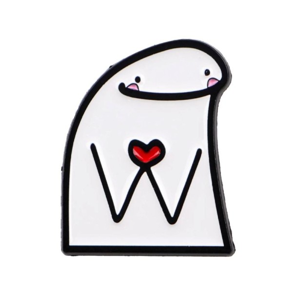 Pin esmaltado figura com coração estilo simples 2,6 × 3,2 cm metálico branco preto vermelho broche para mochila lapela roupa acessório 1