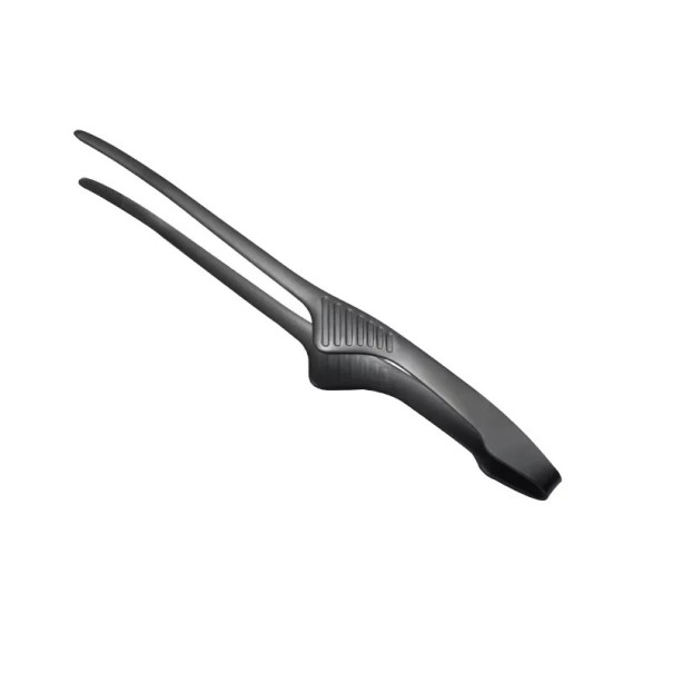 Pinça de cozinha em aço inoxidável 24,3 x 1,5 cm Pinça de precisão para grelhar Pinças de cozinha para virar Pinça profissional preto